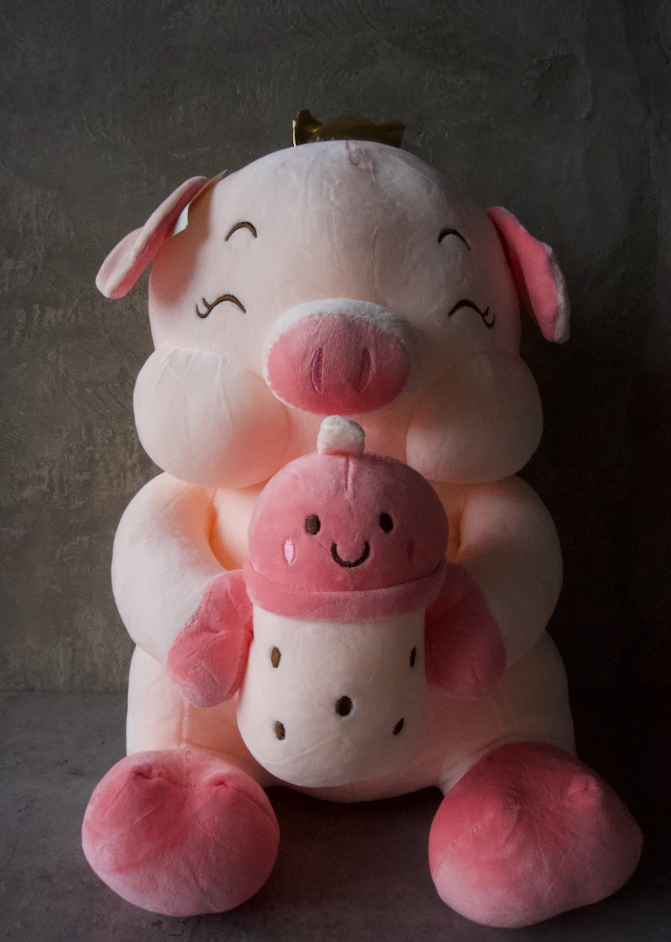 Peluche cerdita con tetero 40 cm