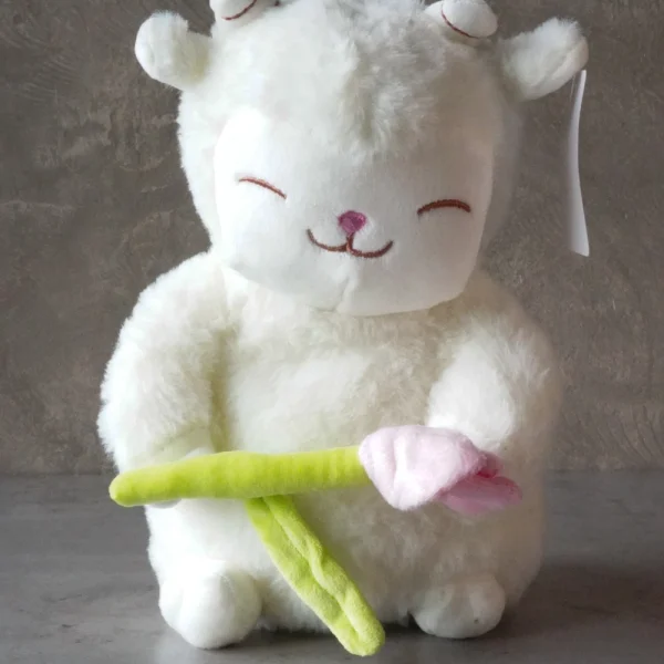 Peluche oveja con flor 25 cm