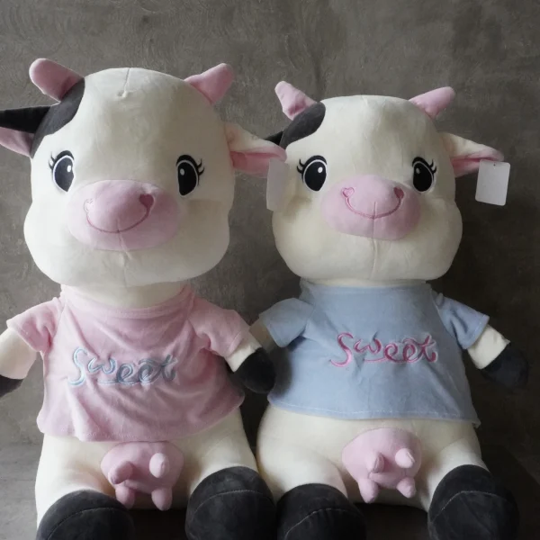 Peluche vaca con camisa 60 cm