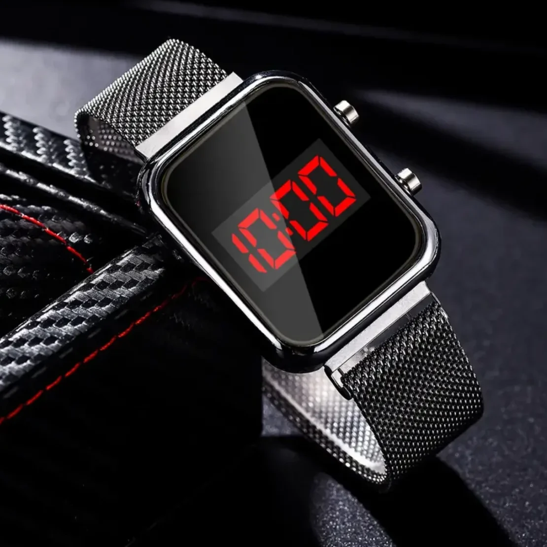 Reloj digital metálico