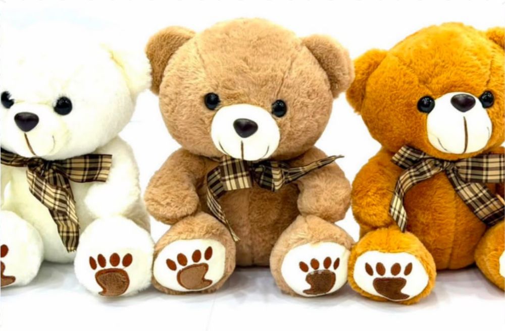Peluche Oso con Moño de Cuadros 25 cm