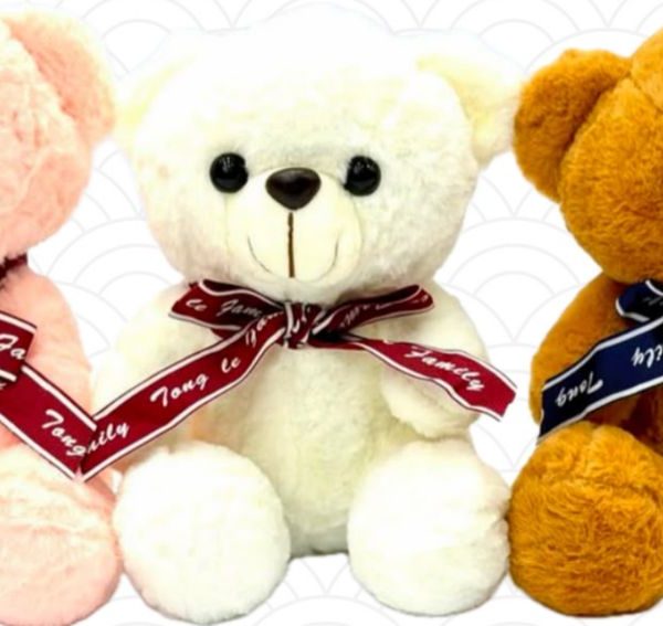 Peluche Oso con Moño de Letras 25 cm